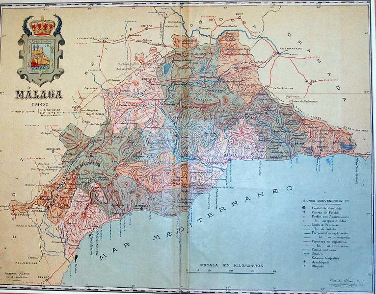 Provincia de Malaga > Mapas . Frame Grabados, Mapas Antiguos, Atlas y